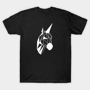 Low Poly Line Unicorn White T-Shirt